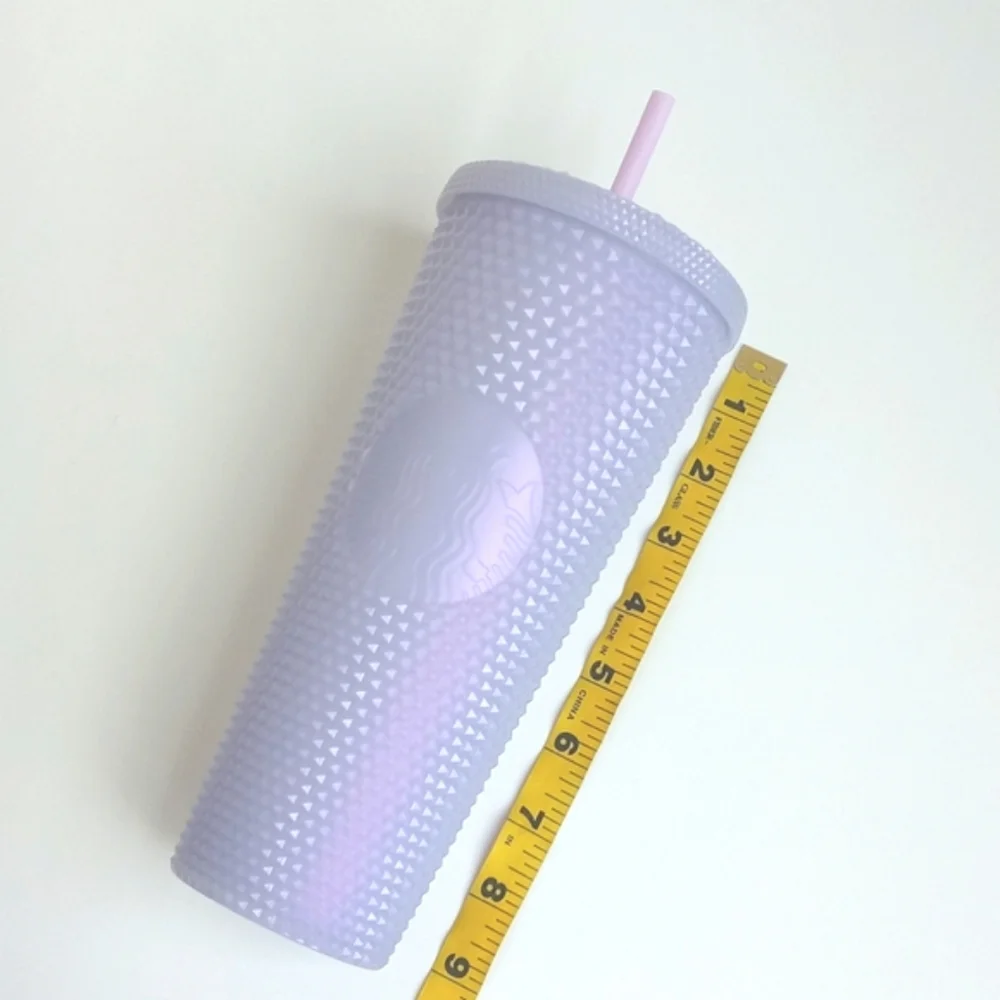 Starbucks Lavender Lilac Bling Studded 24oz Cold Cup Tumbler with Lid & Straw